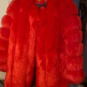 Red fur coat only used twice